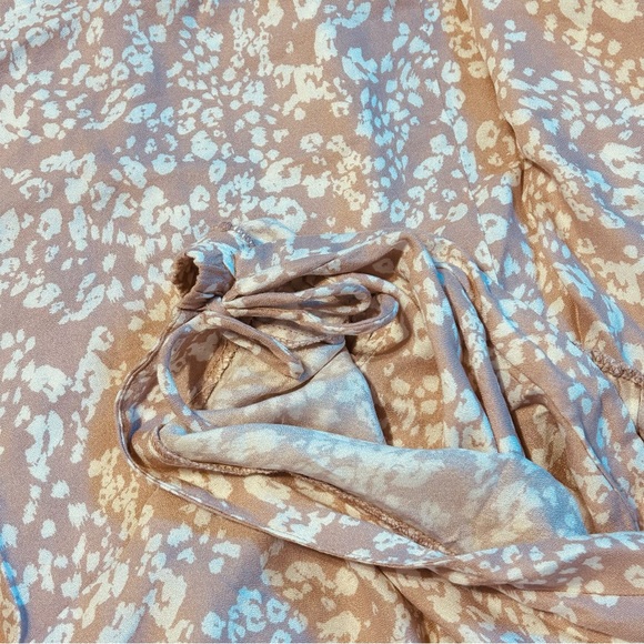 Kirious‎ Cheetah Print Wrap Tie Skirt With Side Slit Sz L Pink Romantic Delicate - Picture 7 of 10